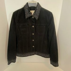 Jones New York Jean Style Jacket Black Velvet.